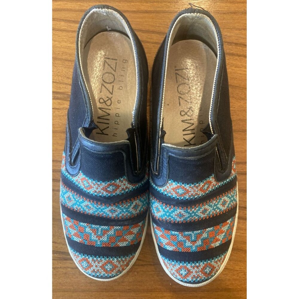 Kim & Zozi Hippie Bling Aztec Southwestern Skate Slip-On Sneakers US 6 Jpn 22
